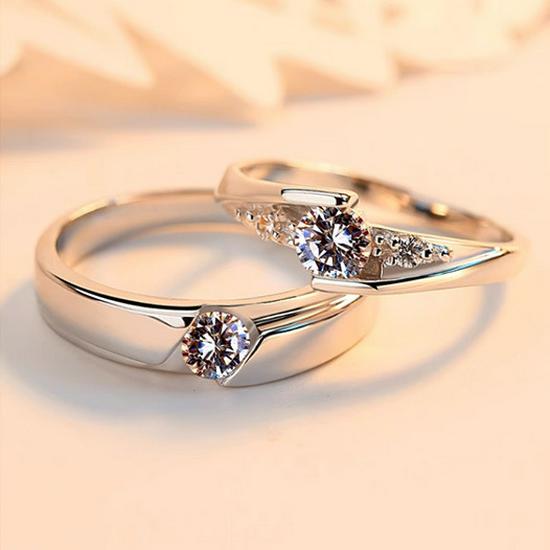925 Sterling Silver Couple Rings – High-End, Simple, Versatile Gift for Friends, Male & Female