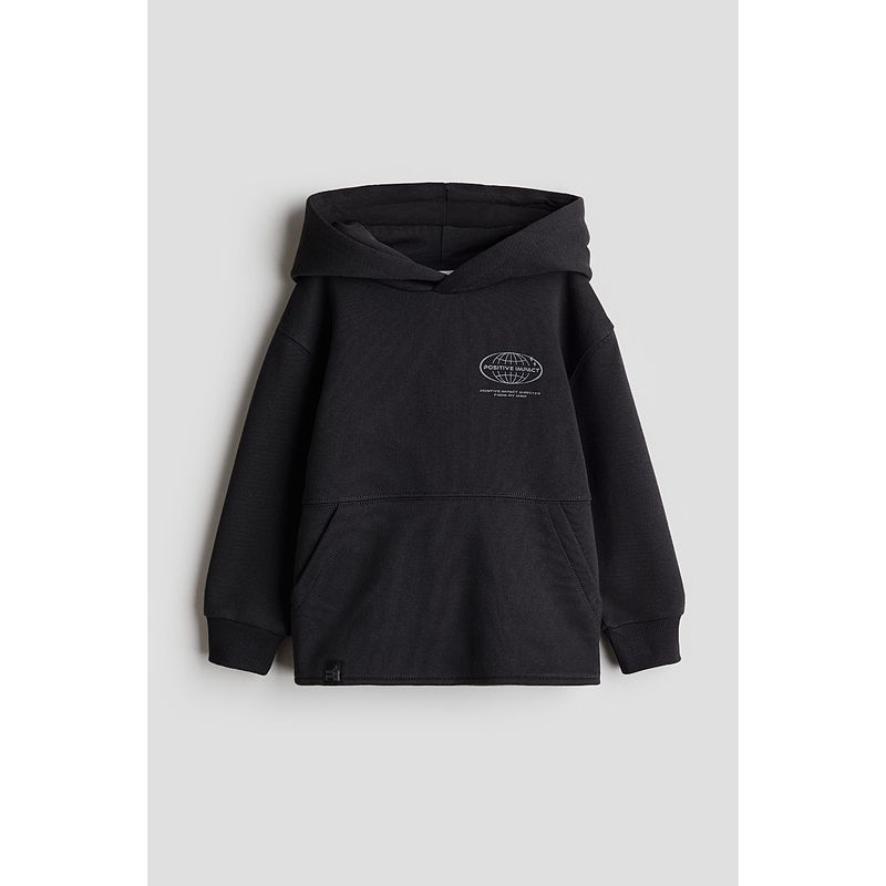 

HM Children s Clothing Boy s Hoody Autumn Soft Print Long Sleeves Hooded Sweater 1253053 Black/Positive Impact 120/60(4-6Y)