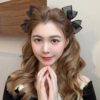 2023 Black Lace Double-Layer Mesh Bow Hairpin For Women Girls Fashion Hair Clip