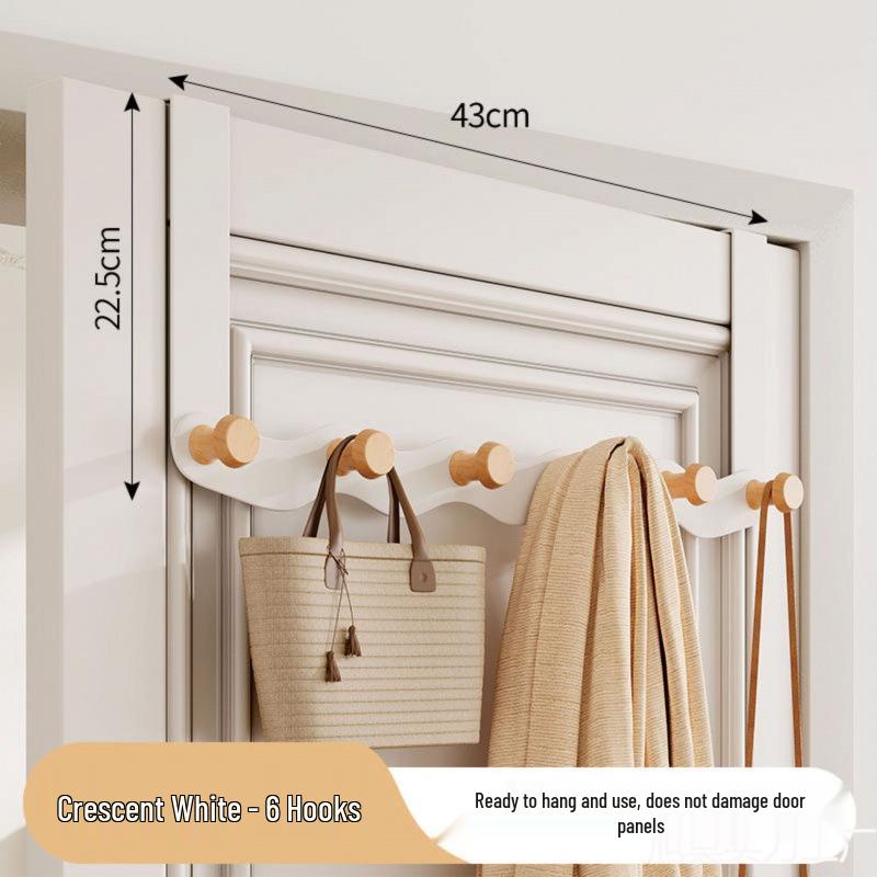 

Over-Door Hook Hanger: No-Punch Clothes Organizer & Storage Rack for Bedroom Coats and Bags, Decorative Wall-Mounted Solution.