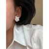 French Silver Needle Fashion Retro Exaggerated Ruched Metal Gold Silver Large Earrings Fancy Accessible Luxury Ear Studs Earrings