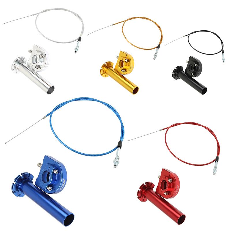 Universal Motorcycle CNC Aluminum Accelerator Throttle Twist Grips Handlebars Cable for Honda CRF230 CR80 Kawasaki KLX Dit Pit B Throttles 2