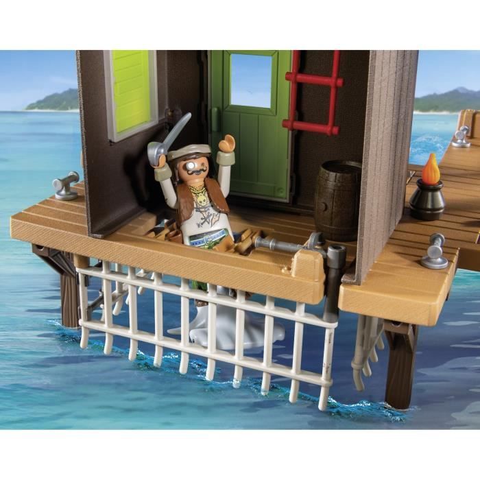 Playmobil 71792 port de pirates avec repaire, prisons et canon, 165 pièces, les pirates, dès 4 ans