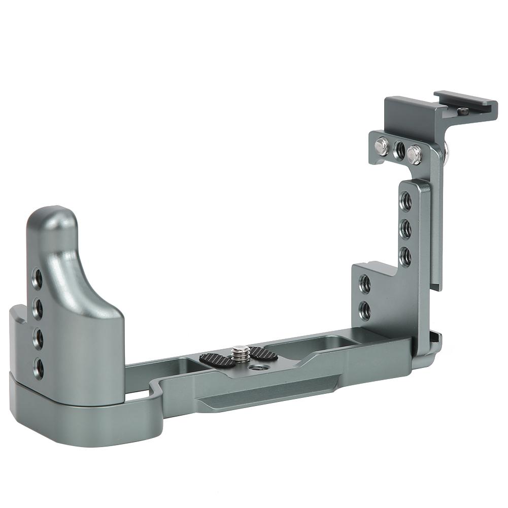 Metal Microphone Stand L Quick Release Plate Vertical Shooting Handle for Canon M6 Mark IIgray