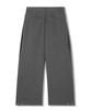TRILLION Striped Side Pleat Snap Button Wide Slacks_Gray