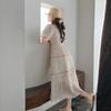 Bubble Sleeve Dress Women's Summer New Waist Thin Sweet Long Skirt