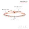 Popular Color Rectangle Zircon Adjustable Bracelet Full Diamond Birthstone Tennis Chain Jewelry