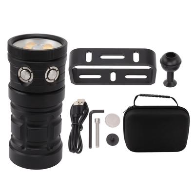 Scuba Diving Flashlight 18000LM 6000K IPX8 Waterproof USB Rechargeable LED Diving Torch Flashlight