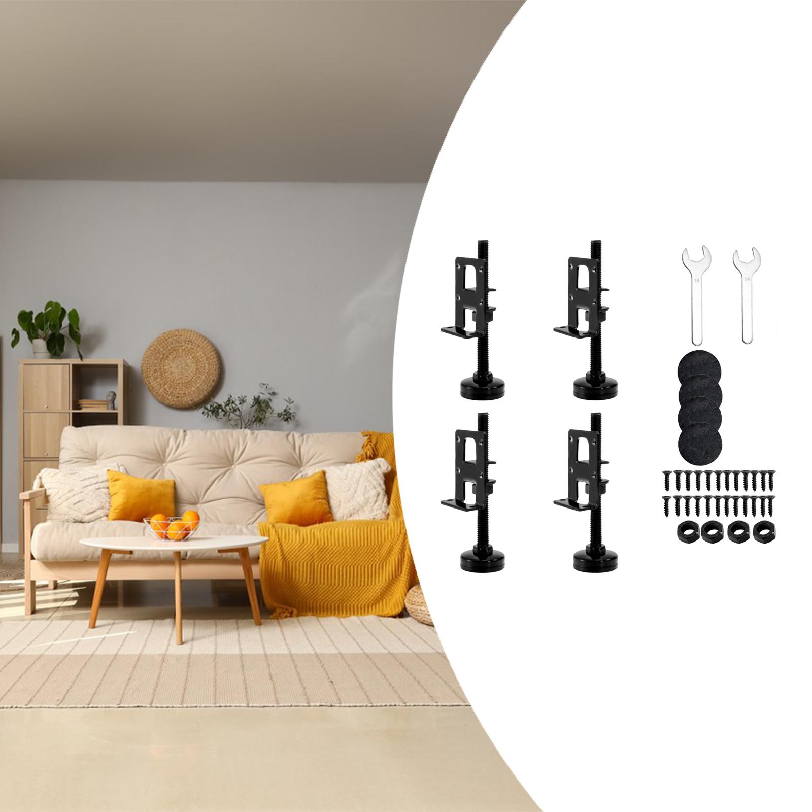 Leg Levelers with Screws, Lock Nuts, And Wrench for Portable Furniture