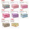 European Style Large Household Sewing Kit - Portable Fabric Storage Basket with DIY Supplies, Needle, and Thread.