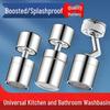 Universal Anti-Splash Kitchen Faucet Extension with Pressurized, Rotating, Filtering Spout