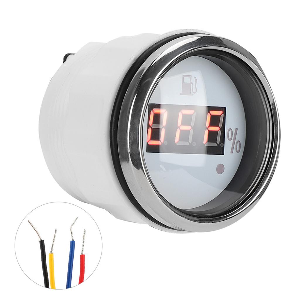 2in Fuel Level Gauge LED Digital Display Smart Red Light Alarm for Marine Boat Car