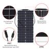 200W Flexible Solarmodule Wasserdicht Monokristallin Bestes Solarpanel für Zuhause Wohnmobil Boot Camping 18V Ladung