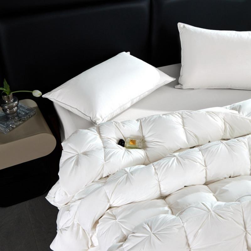 Light Luxury New Cotton Down Comforter High End Buttoned Warm Quilt Core Thick Solid Color Comfortable Blanket Soft Breathable