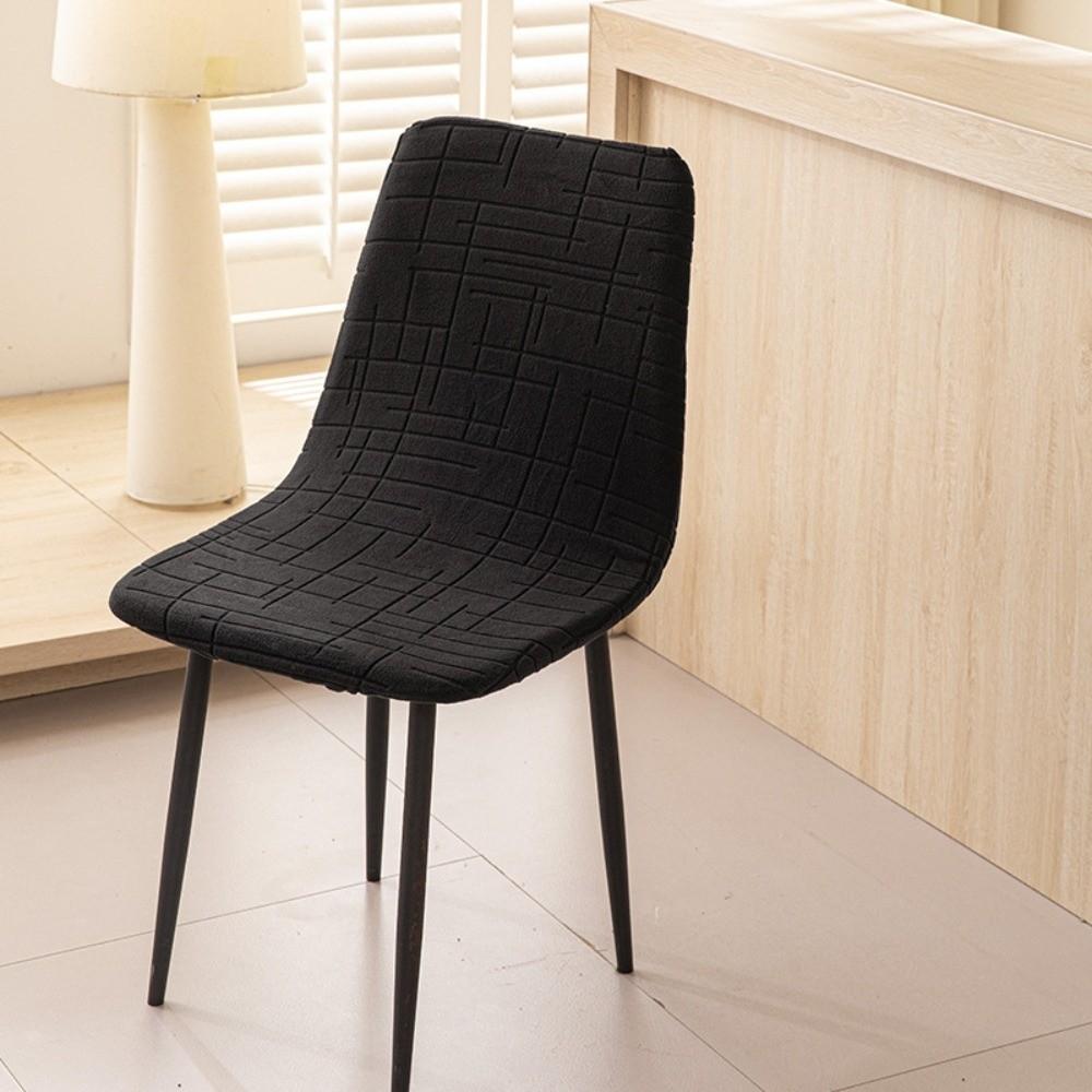 Stretchy Fabric Bar Chair Cover Geometric Texture Seat Case Dining Chair Cover Dining Room Use чёрный