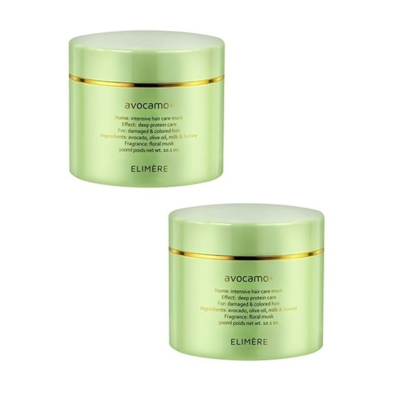 ELIMERE [2-pack] Avocado Hair Pack Large Capacity 300ml Hair pack 1+1