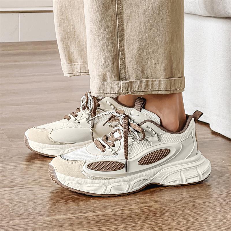 

Men s Silver Retro Platform Mesh Breathable Dad Shoes - Versatile and Casual for Summer 2025 40 коричневий/бежевий