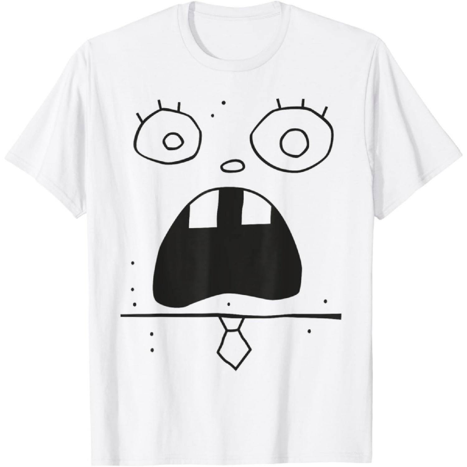 Футболка с изображением лица Губки Боба Квадратные Штаны Doodle Bob XXXXXL белый