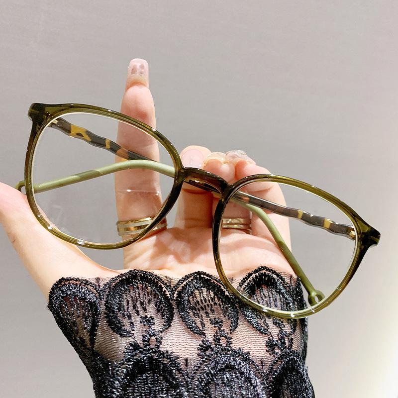 

Модные очки для чтения с защитой от синего света для пожилых людей, ретро художественные круглые очки для чтения для женщин +200 degrees оливковое зеленый