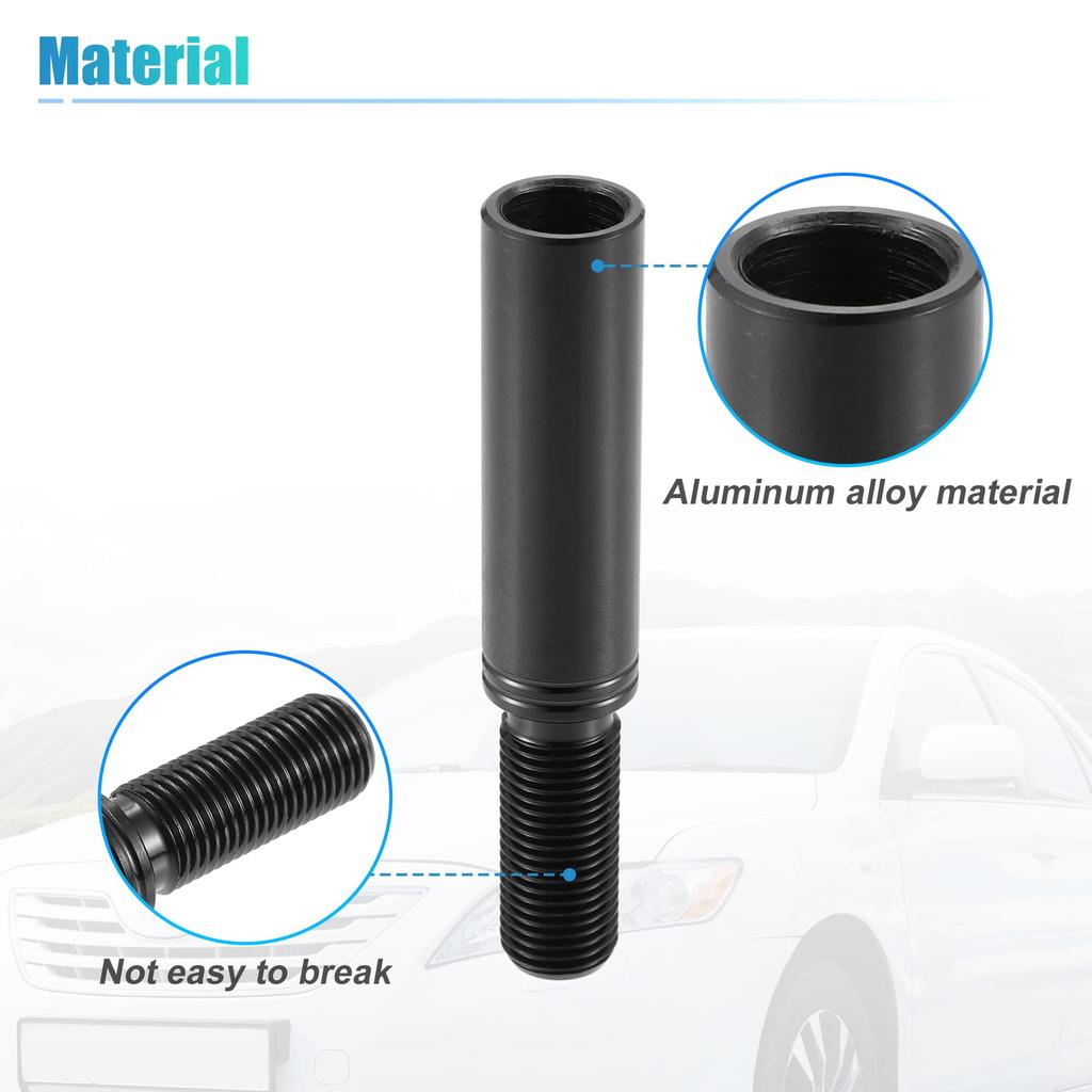 uxcell Car Shift Knob Extension Aluminum Alloy Gear Shifter Extender Lever for M12x1.25 81mm Ford Compatible with Nis san