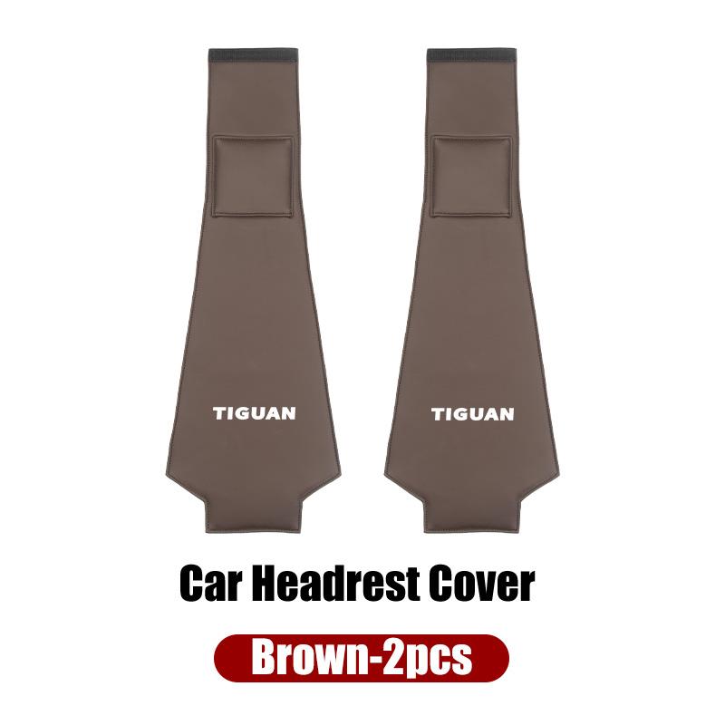 Car Leather Headrest Protective Cover Storage Bag For VW Golf Jetta Passat mk4 mk5 mk6 CC Golf 5 7 Tiguan Scirocco Magotan g63