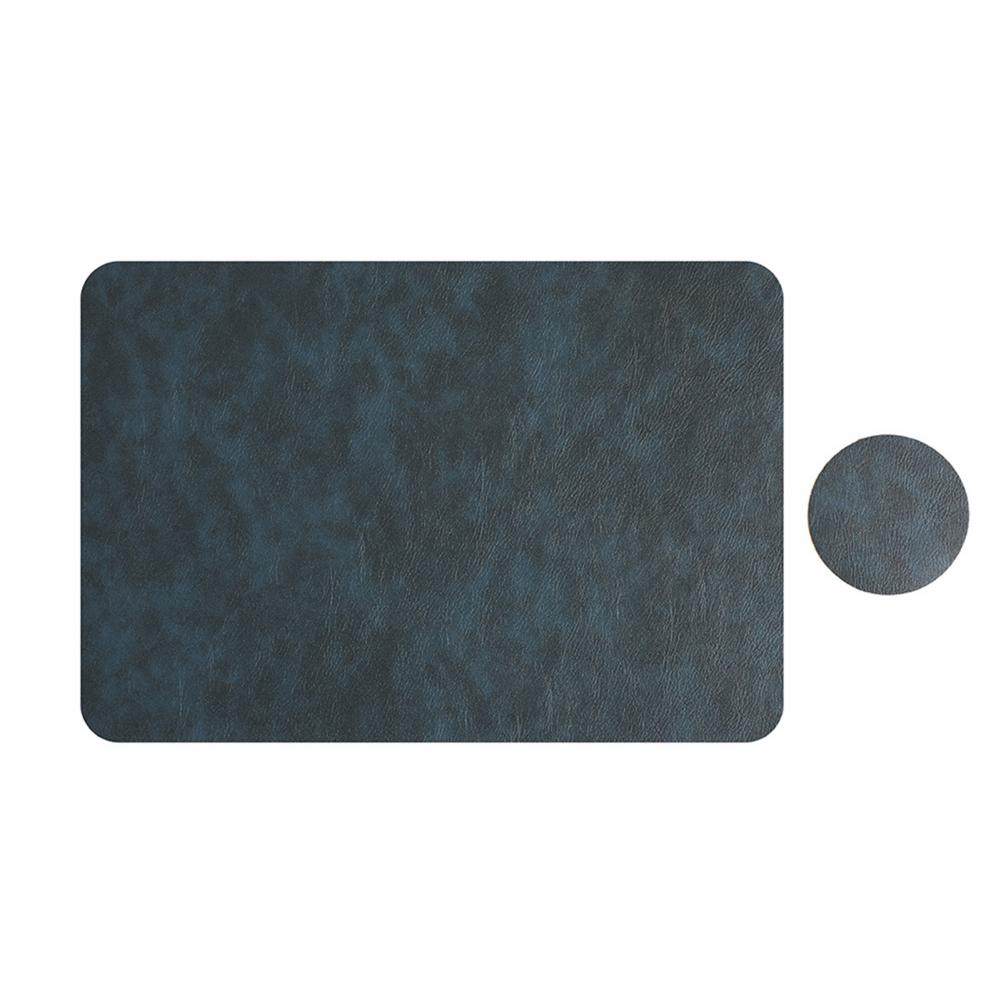 Easy To Clean Placemats Faux Leather Placemats Waterproof Faux Leather Placemat Coaster Set for Dining Table Heat Insulation