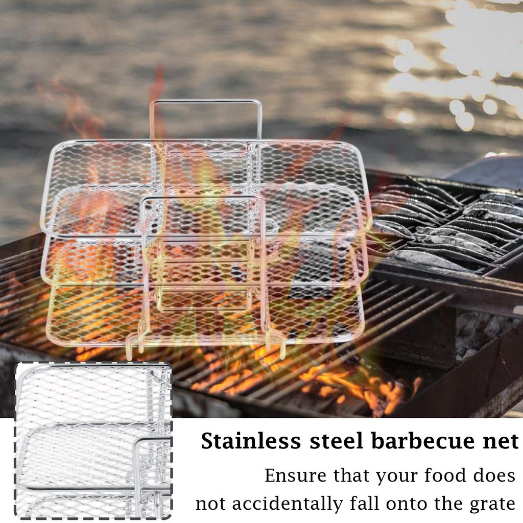 Stainless Steel BBQ Grill Rack Multi Layer Stackable Oil Drip Drying Rack for Outdoor Grilling and Smoking Accessories