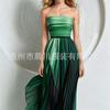 Spring new women's temperament sexy tube top print color dress dress