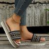 Ladies' Wedge Heel Sandals, Thick-soled Shoes Made of Woven Hemp Rope, and Comfortable Sponge Slippers