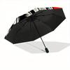 1pc Wolf Emblem Automatic Open/Close Umbrella Sturdy Iron Frame, Compact Travel Umbrella, Intricate Design Umbrella A0829078