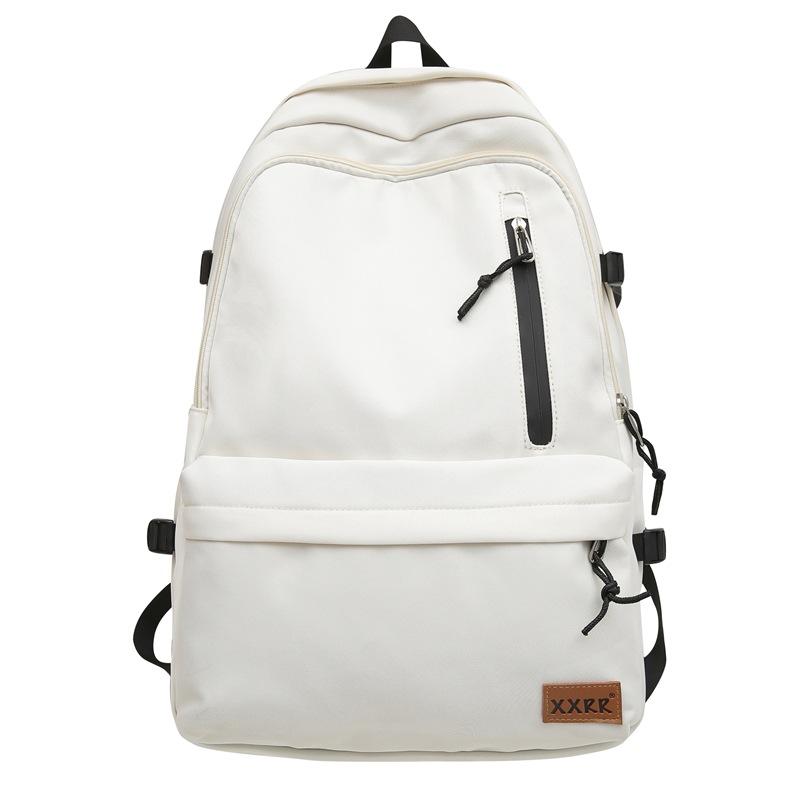Male Solid Color Backpack Female Large Capacity Student Schoolbag