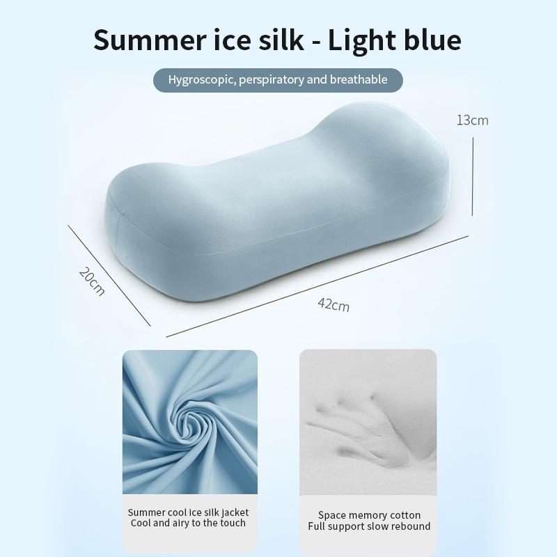 

Инструмент для офисного сна - Подушка для сна Ice Silk, подушка для сна для студентов, маленькая подушка, подушка для поддержки талии, подушка для защиты талии светло-синий