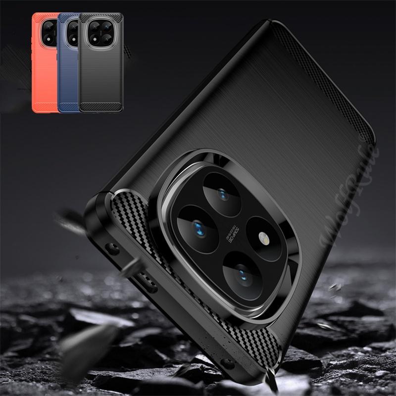 For Cover Xiaomi Redmi Note 14 Pro Plus Case Redmi Note 14 Pro 5G Capas Back Carbon Fiber TPU Soft Fundas Redmi Note 14 Pro Plus