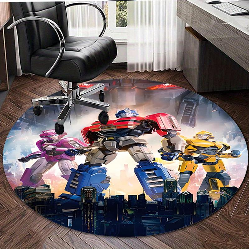 1pc Transformers1 Design Printed Area Round Carpet for Bedroom Living Room Home Decor Rugs Mat Non Slip Mat Rug for Bedside