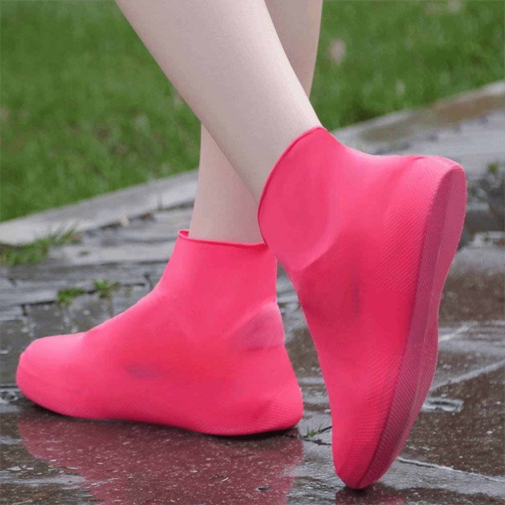 

5Pairs Non-Slip Silicone Shoe Covers Durable Rubber Rain Boot Covers Rainy Day M EU 34-39 рожевий