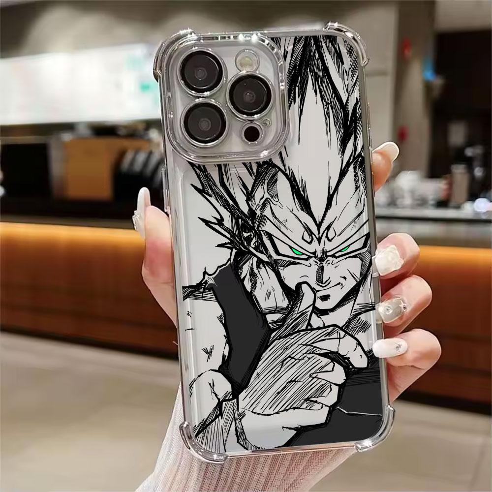 Cool Vegeta Goku Dragons Balls Art Phone Case for iPhone 11 13 15 16 17 Pro Max 14 Plus 17Air 16E 13 Pro 12 Mini 11 Clear Cover