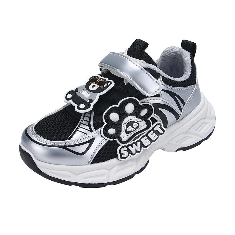 

Girls cartoon sneakers 2025 spring and autumn new mesh breathable running shoes boys dad shoes foreign casual shoes 32-37 yards one hand shot 6 pairs чёрный