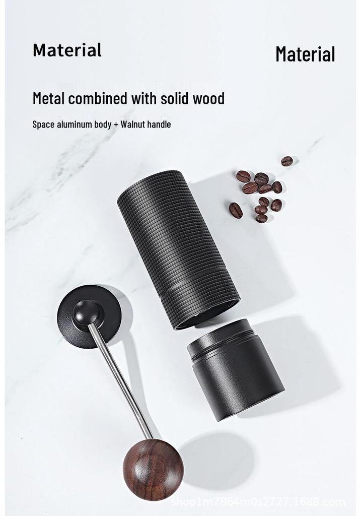 Hand-Crank Manual Coffee Bean Grinder with Stainless Steel Burr