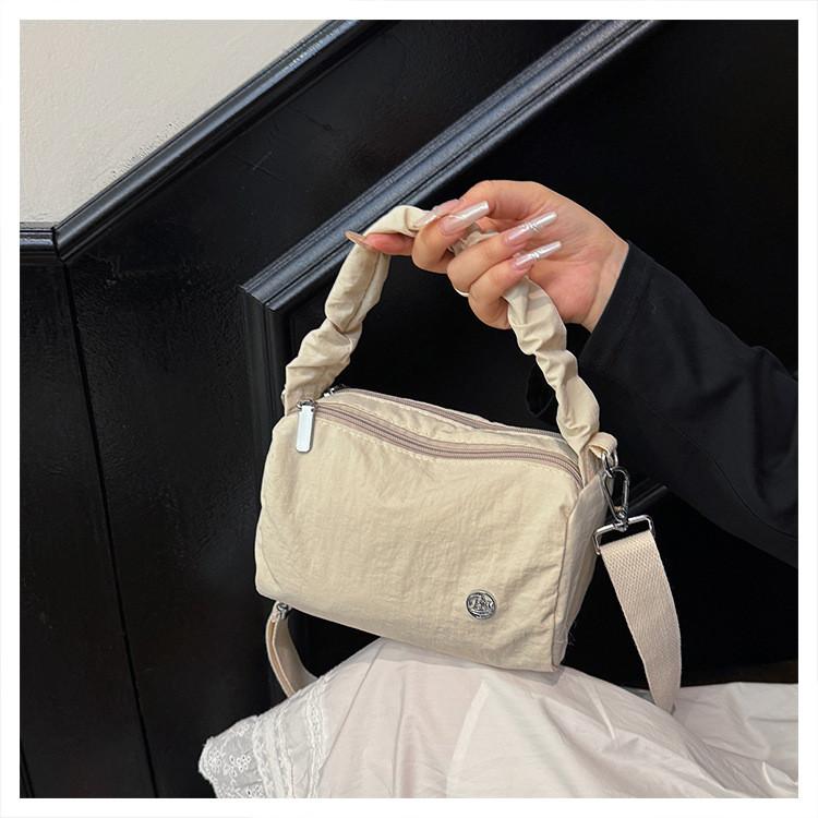 Nylon Boston Shoulder Bag With Zipper Closure For Daily Use