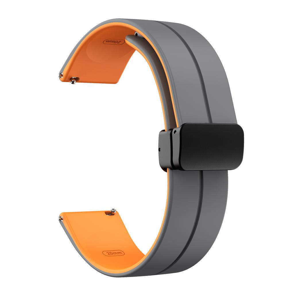 Zweifarbige weiche Silikon-Uhrenarmbänder für Amazfit Cheetah (Quadrat) Magnetischer Schnallenriemen für Amazfit GTR Mini/GTS 2 3 4/Bip 3 Pro