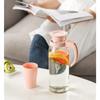 1Pc Glass Water Pitcher Heat Resistant Glass Carafe Beverage Juice Dispenser Cold Water Kettle with With Lid and Handle