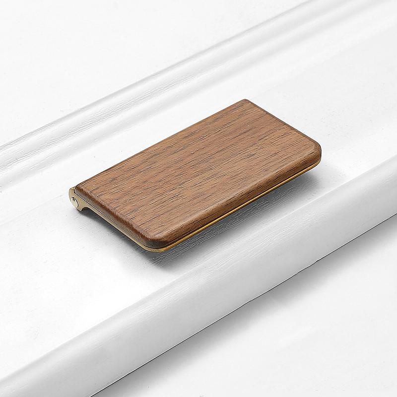 Úchytka z ořechového dřeva s výklopným krytem, bez vrtání, neviditelná úchytka zásuvky, moderní a jednoduché úchytky skříněk se skrytým upevněním