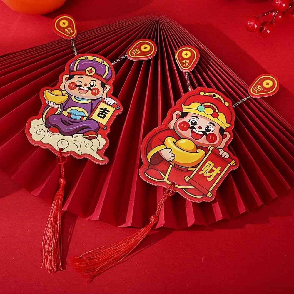 4Pcs Creative God of Wealth Fridge Magnets Chinese Style Refrigerator Decorative Magnet  Home Decor