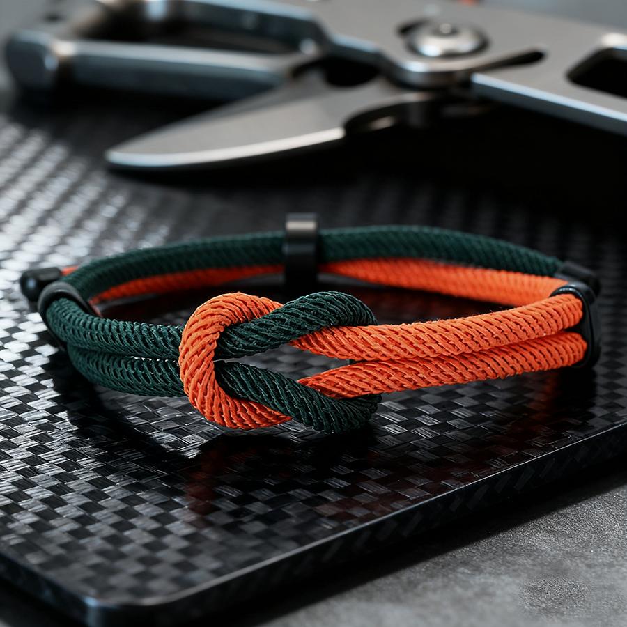 Handmade Advanced Men Wrist Accessories Bracelet 4mm String Classic Contrasting Color Design Charm Braclet Adjustable Unfading