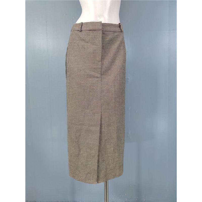 

Export Single French Style Elegance High Waist Houndstooth Split Sheath Work Clothing Ol Office Classic Style Skirt Women s Skirt Houndstooth M