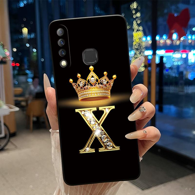 Beautiful A To Z Letter Crown Casing For Infinix S4 Smart3 Plus X626 X267 Case Black Soft Silicone Shockproof Shell