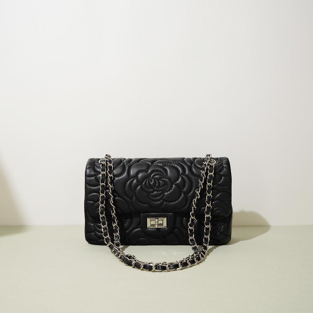 Classic Cowhide CF25.5 Cowhide Lock And Chain Bag High-end Sense Multi-compartment Single-shoulder Bag Bottom-through Design Multi-compartment