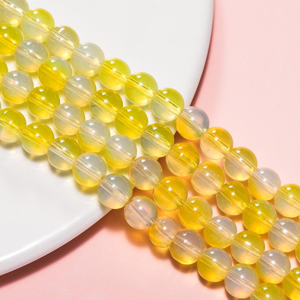 20/50pcs 10mm Transparent Jelly Double Color Glass Beads Spacer Loose Bead for DIY Bracelet Necklace Jewelry Making Accessories