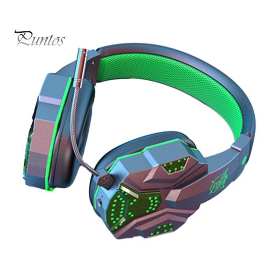 

Крутой внешний вид Стерео игровая гарнитура Накладные наушники с шумоподавлением и микрофоном Светодиодная подсветка Bass Surround Bluetooth-совместимые наушники 5.1 чёрный/зелёный