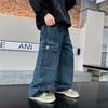 Frühlings- und Herbstkleidung für Jungen: Gerade geschnittene Denim-Arbeitshosen, Locker geschnittene Wide-Leg-Hosen für Babys